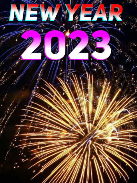 2023 Happy New Year Fireworks Editing Background HD