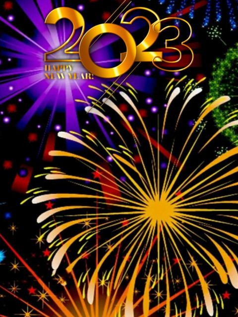 2023 Happy New Year HD Fireworks Background For Snapseed