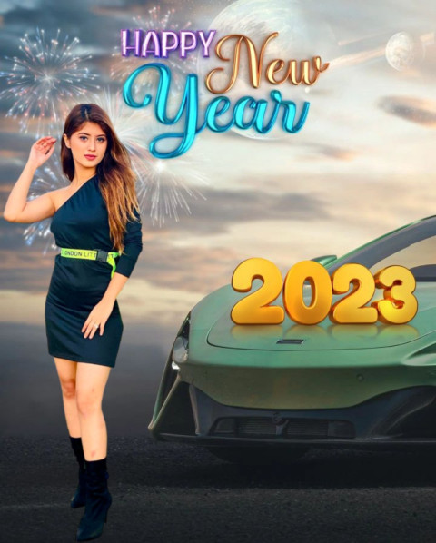 2023 New Year Girls Background For Editing Images