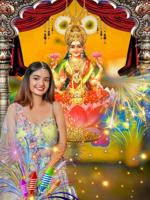 Best Background Of Diwali Lakshmi Puja PicsArt Editing With Girl