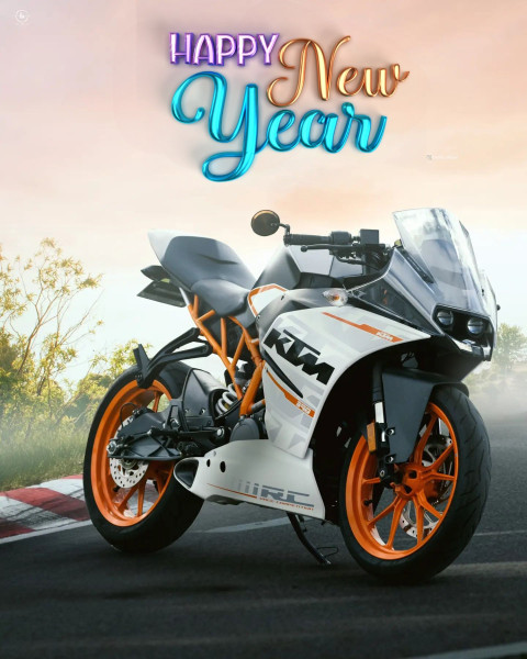 CB KTM Bike 2023 Happy New Year HD Background New