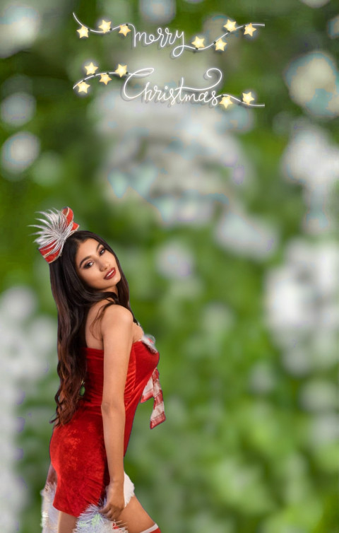 Christmas CB Photo Editing Background With Girls