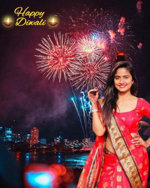 Diwali Editing Background With Girl Download Full HD