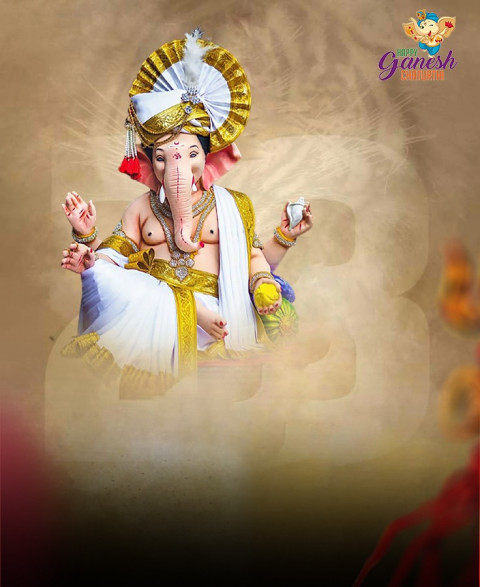 Ganpati Bappa Morya Marathi Banner Editing HD Background Download Img