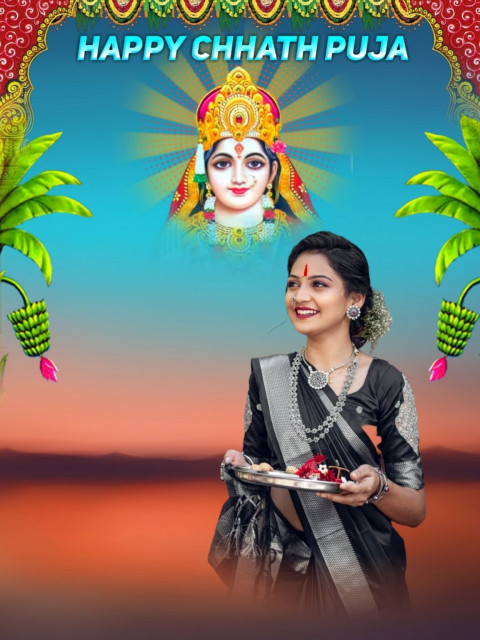 Girls Chhath Puja Special Photo PicsArt Editing Backgrounds