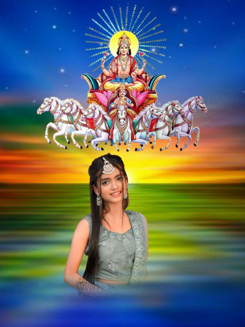 Girls Happy Chhathi Maiya CB Background HD for Photoshop Editing