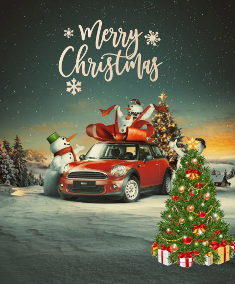 Happy Christmas Tree CB Backgrounds HD For Photo Editing