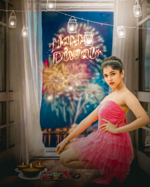 Happy Deepawali CB EDiting Background With Girl