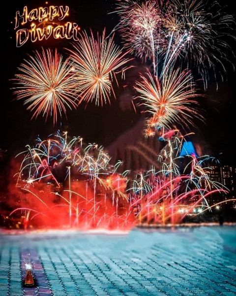Happy Dipawali Fireworks CB PicsArt Editing Background HD