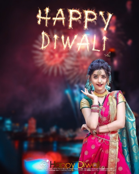 Happy Diwali With Girl' Editing Background Full HD