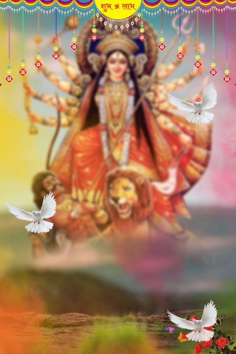Happy Durga Pooja PicsArt Background For Photo Editing Full HD