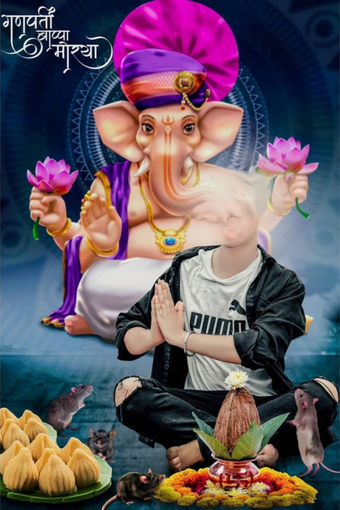 Happy Ganesh Chaturthi Big Size CB Background Witout Head