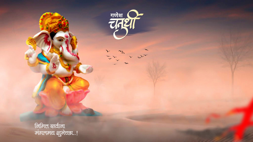 Happy Ganesh Chaturthi Editing Background Full HD