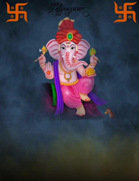 Happy Ganesh Chaturthi Night Blur CB Background Full HD Download Pic