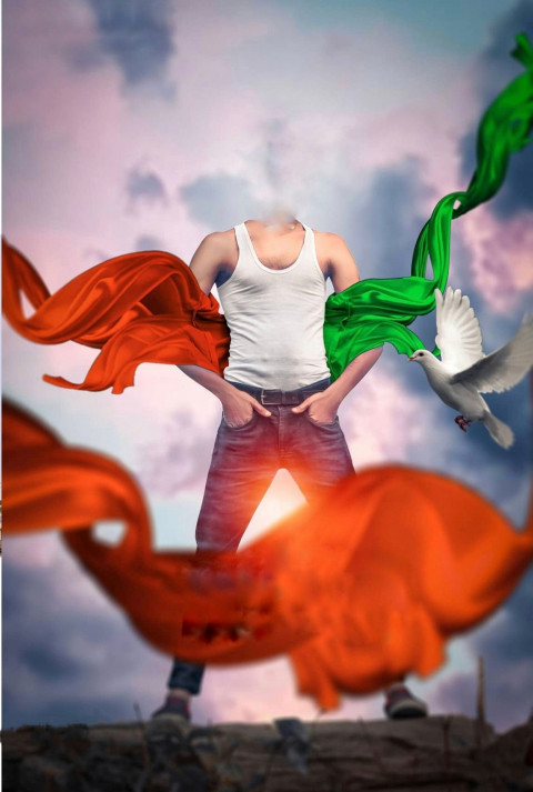 Happy Independence Day Flag Background For CB PicsArt Editing Free