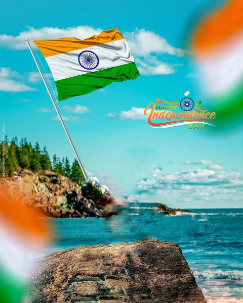 Happy Independence Day Tiranga Rock Background Download HD
