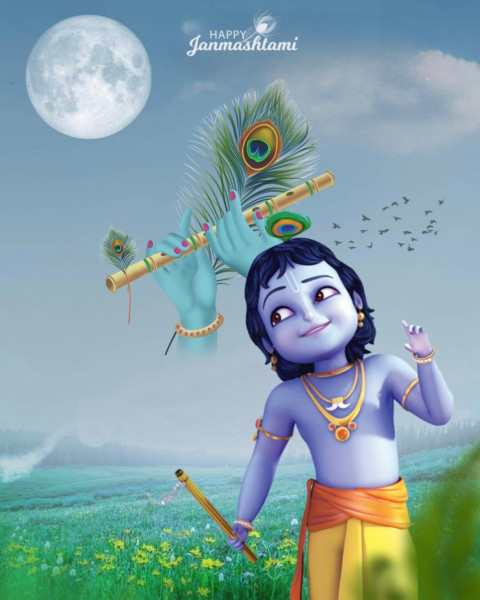 Happy Janmashtami Background New For CB Picsart Photo Editing