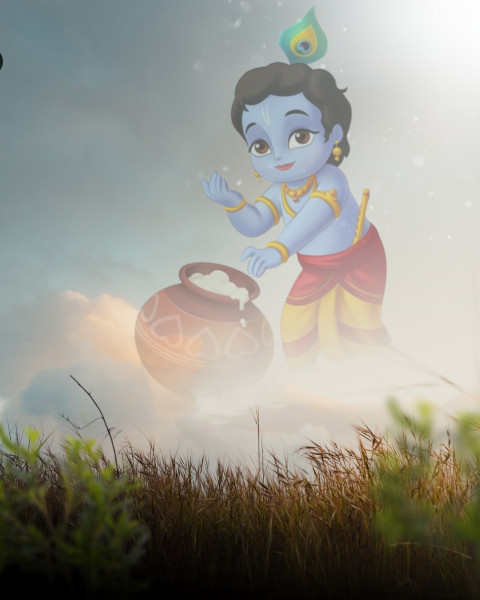 Happy Janmashtami Photo Editing CB PicsArt Background HD