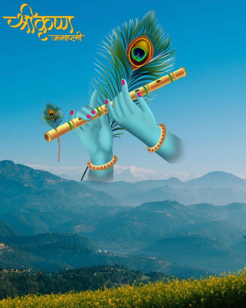 Happy Krishna Janmashtami CB Picsart Background For HD Photo Editing