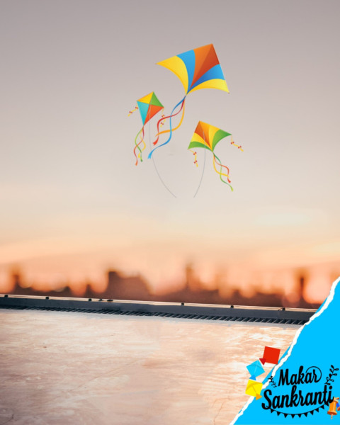 Happy Makar Sankranti HD Background Photoshop