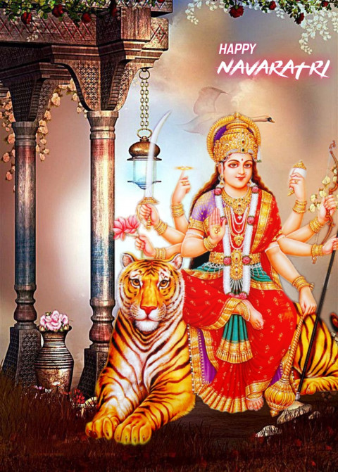 Happy Navratri Photo Editing Background Full HD Download