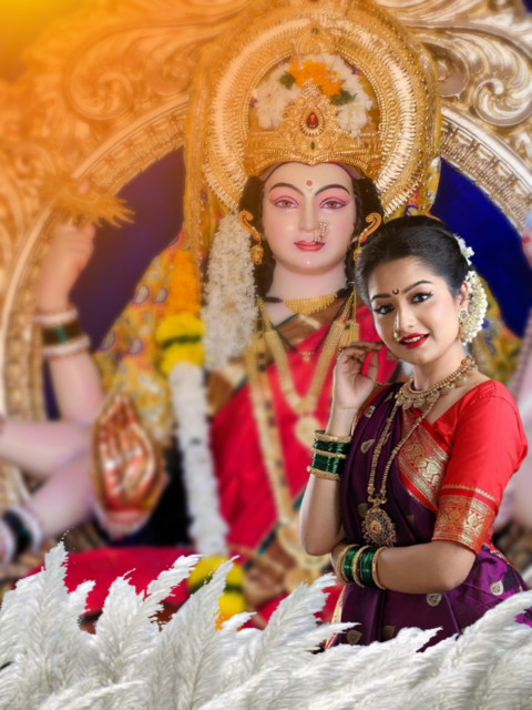 Happy Navratri Photo Editing Background Girl For Photoshop Pics