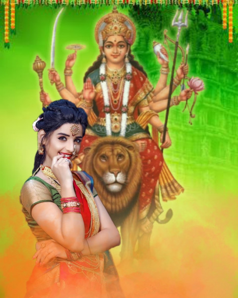Happy Navratri Snapseed Background Images With Girl
