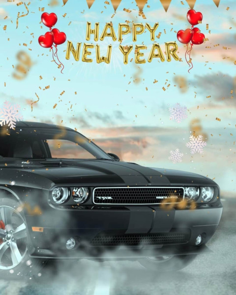 Happy New Year 2023 Car Background Download