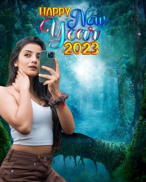 Happy New Year HD Background 2023 With Girl