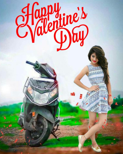 Happy Valentine Day CB Editing Background Full HD Download With Girl