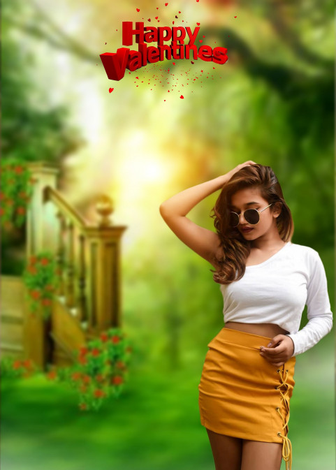 Happy Valentine Day Photo Editing Background With Girls For Snapseed