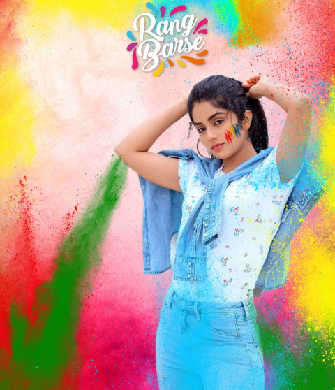 Holi Background With Girl For Cb Picsart Editing