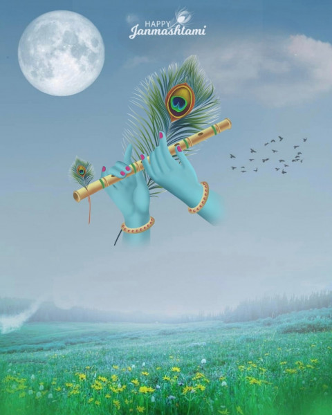 Krishna Janmashtami CB Photo Editing Background Download HD