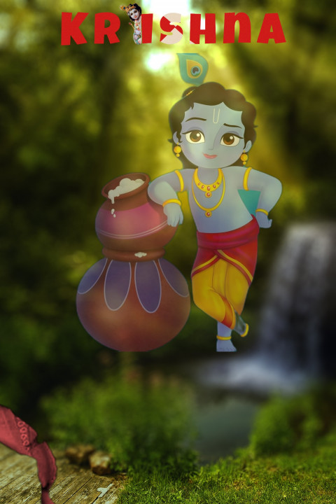 Krishna Janmashtami Editing Blur CB Background Full HD Download Image