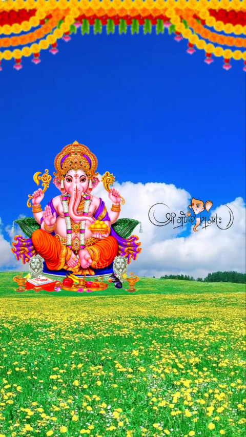 Lord Ganesha PicsArt Banner Editing HD Background Download