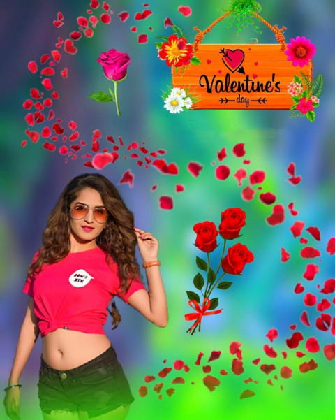 Love Valentine Day CB Background Downlaod with Girl