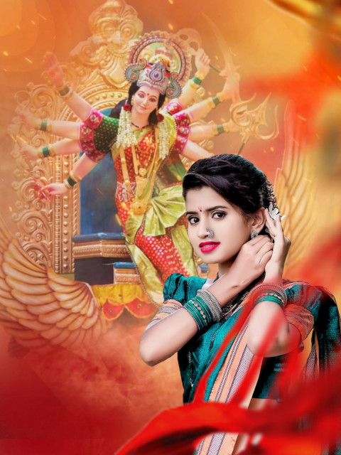 Maa Durga Puja Background For Cb Snapseed Photo Editing With Girl Img