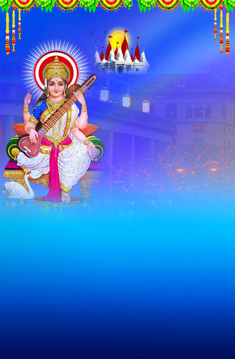 Maa Sarswati Puja CB Background HD For Picsart Photo Editing Free