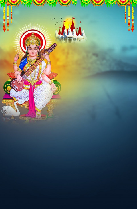 Maa Sarswati Puja CB Background HD For Picsart Photo Editing Images