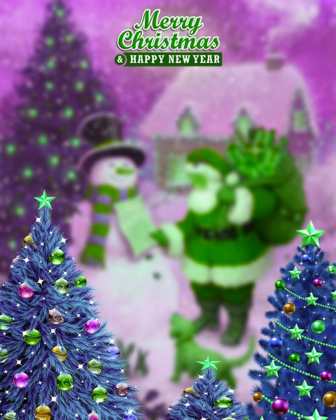 Merry Christmas Blurred Photo Editing Background