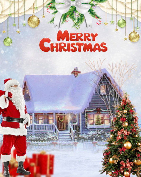 Merry Christmas Day CB PicsArt Editing Background Santa Clus