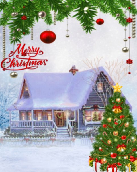 Merry Christmas Day Winter Home CB PicsArt Background
