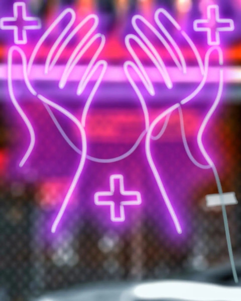 Neon Hand CB Background Editing Download Hd
