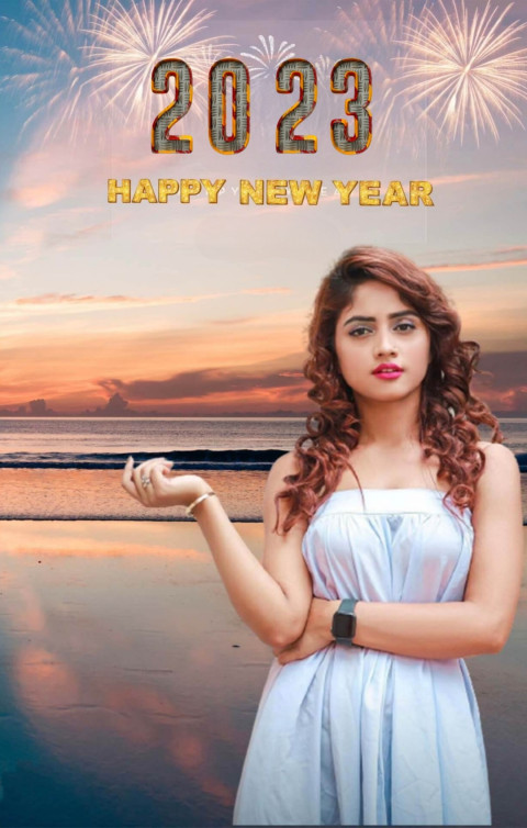 New Year 2023 Editing Background With Girl