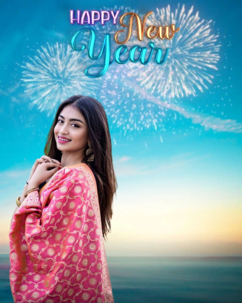 New Year HD Editing Background 2023 With Girl