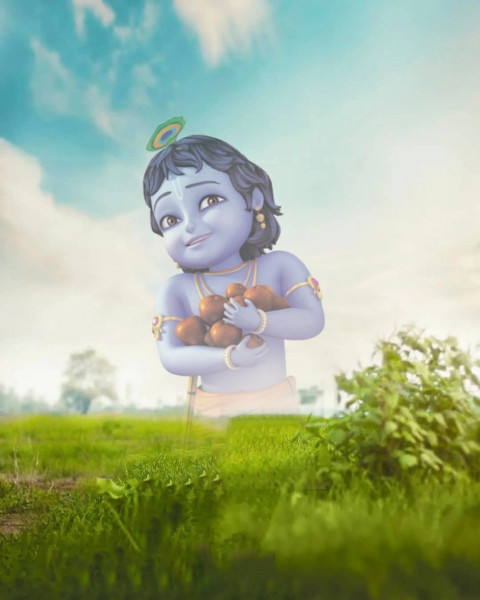 Photoshop Krishna Janmashtami Background Download Free