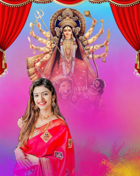 Photoshop Navratri Durga Pooja Editing Background Girl Free