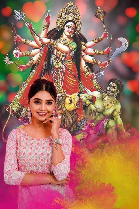 Photoshop Navratri Durga Pooja Editing Background Girl New