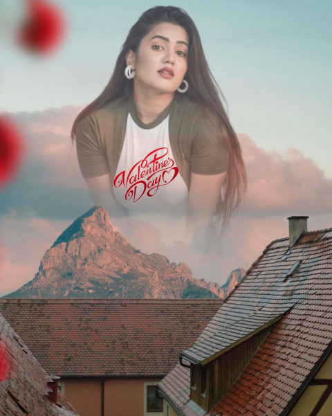Photoshop Valentine's Day Background For Picsart Photo Editing With Girl HD