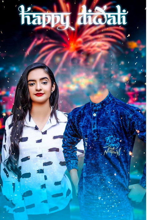 PicsArt Diwali Girl With Boy Without Head CB Background